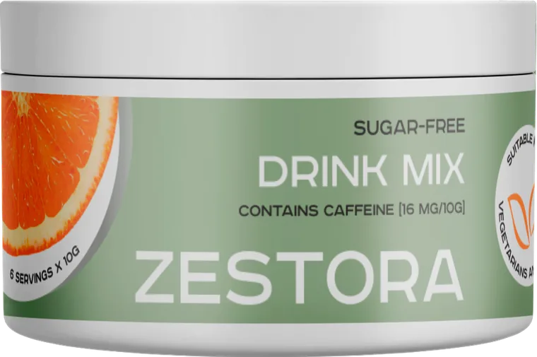 ZESTORA DRINK MIX SUPPLEMENT — უშაქრო ციტრუსის სასმელის ფხვნილი, 6 პორცია × 10 გ